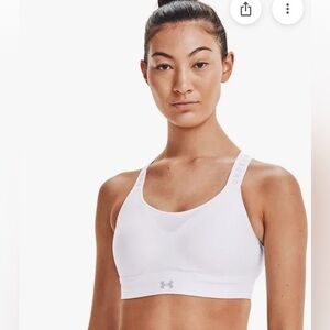 UNDER ARMOUR INFINITY MID 2.0 BRA WHITE SIZE LARGE Fitted
